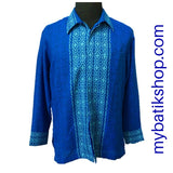 Couple Batik Tenun Bold Blue
