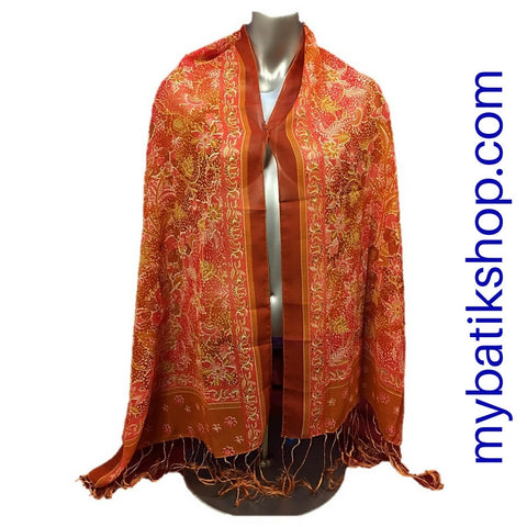 Batik Soft Scarf - Orange Crush