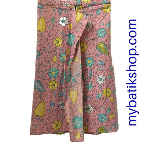 Batik for Girls - Voila Long Baby Pink Flower Sarong Skirt