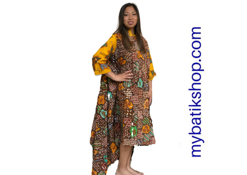 Batik Tulis Sun Drenched Uneven Dress Plus