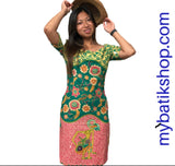 Batik Wayang Short-sleeves Sabrina Dress