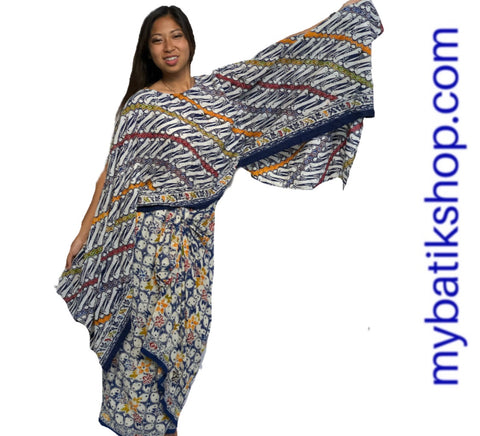 Mix ‘n Match Paris Modern Sarong Dress Blue Semi Tulis