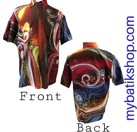 Batik Tulis Abstract Yogya for Men Short-sleeves